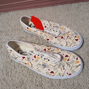 Vans Cream Patterned Sneakers